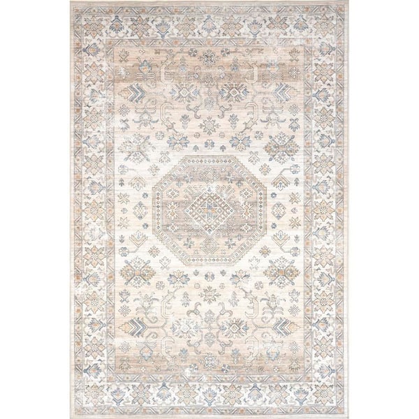 Darby Persian Spill Proof Machine Washable Area Rug Beige 9 ft. 6 in.  ft. x 13 ft. 6 in.  ft. Area Rug