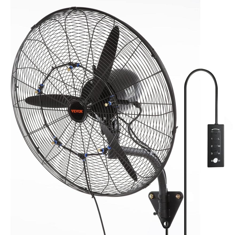 Wall Mount Fan 24 in. 3-Speed (Black)