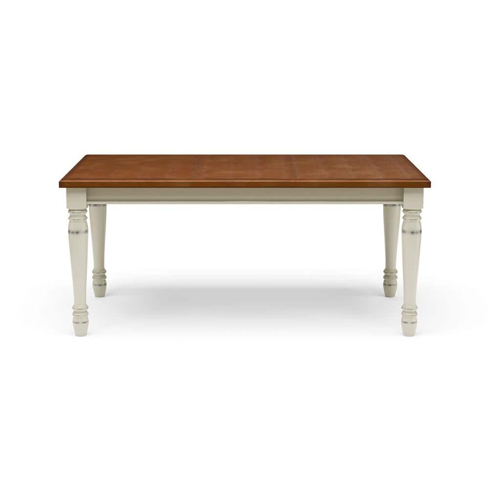 Cottage Charm Extendable Dining Table in Off-White and Oak