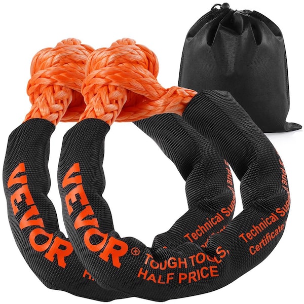 VEVOR 2 Pack Synthetic Soft Shackle Rope 1/2 in. x 22 in. 20T Breaking ...