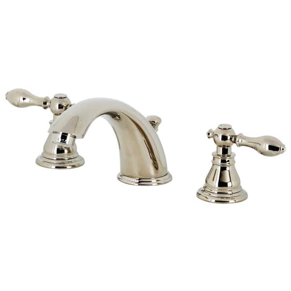 Kingston Brass American Classic 8 in. Widespread 2-Handle Bathroom Faucet in Polished Nickel