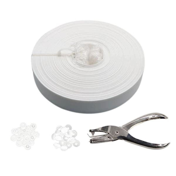 246 ft. x 0.15 ft. Vinyl Chain Link Fence Privacy Tape with Button and Puncher, Chain Link Fence Slats, White