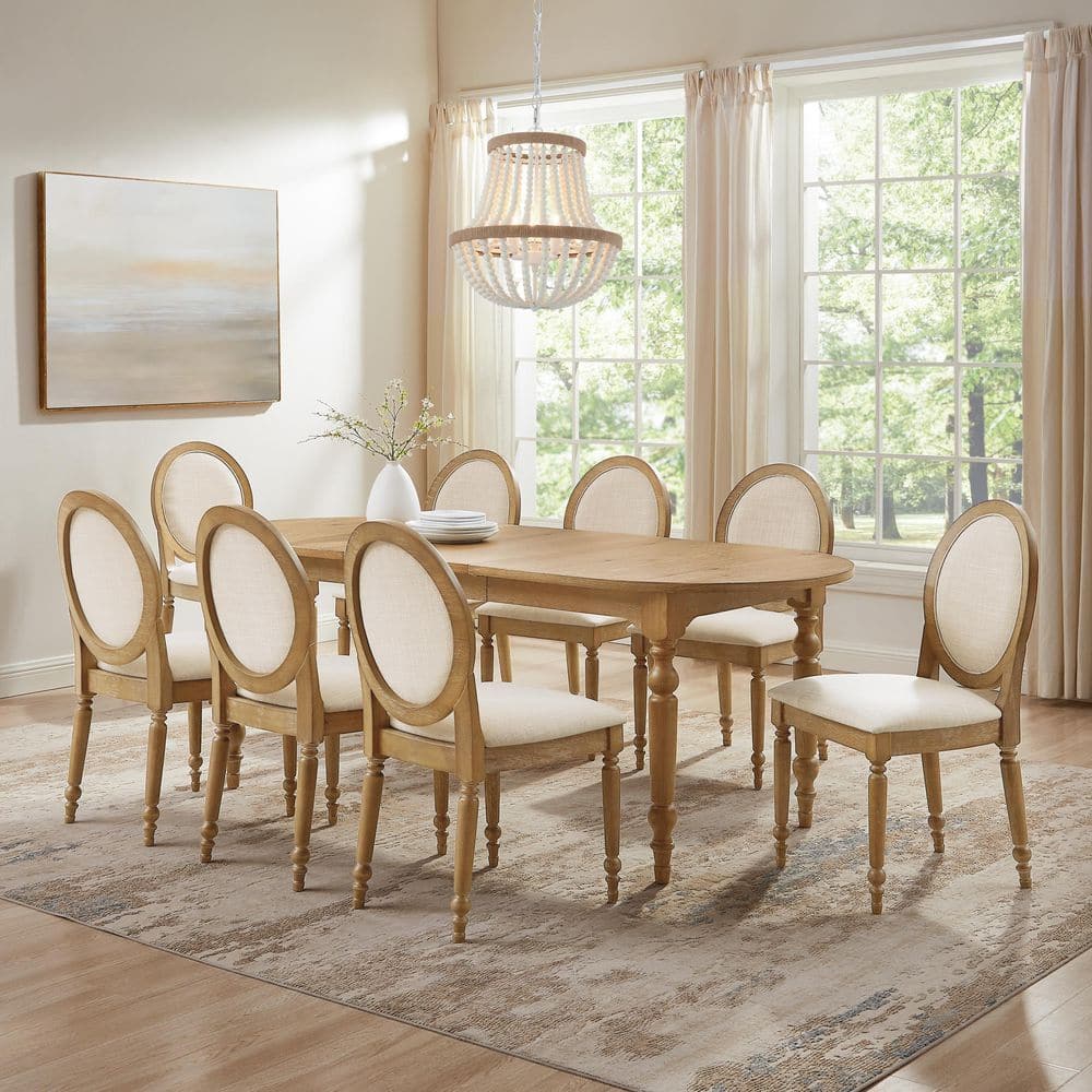 CROSLEY FURNITURE Daphne 9-Piece Wood Top Dining Room Set Seats 8
