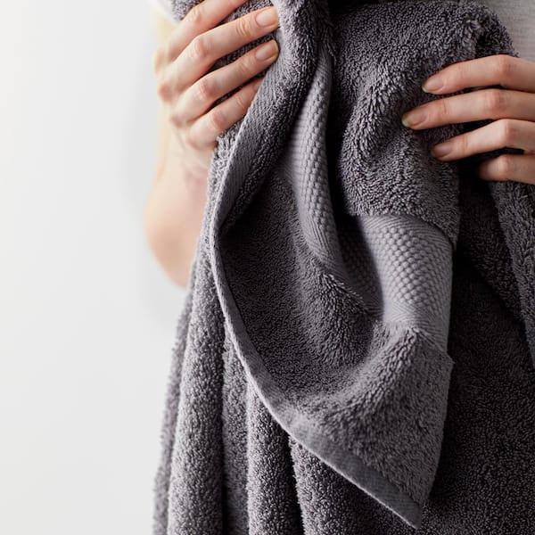 Legends Sterling Dark Gray Solid Supima Cotton Hand Towel