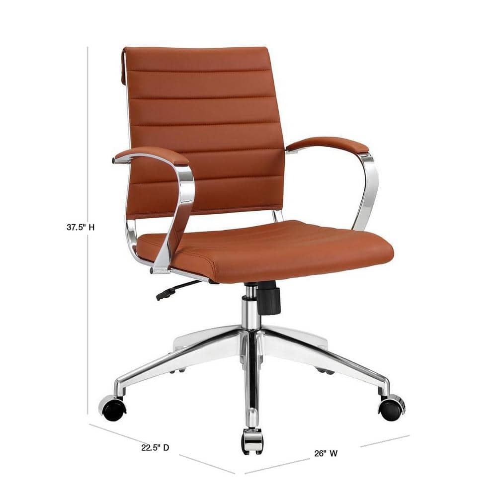 Terracotta High Back Swivel Office Chair with Chrome Base