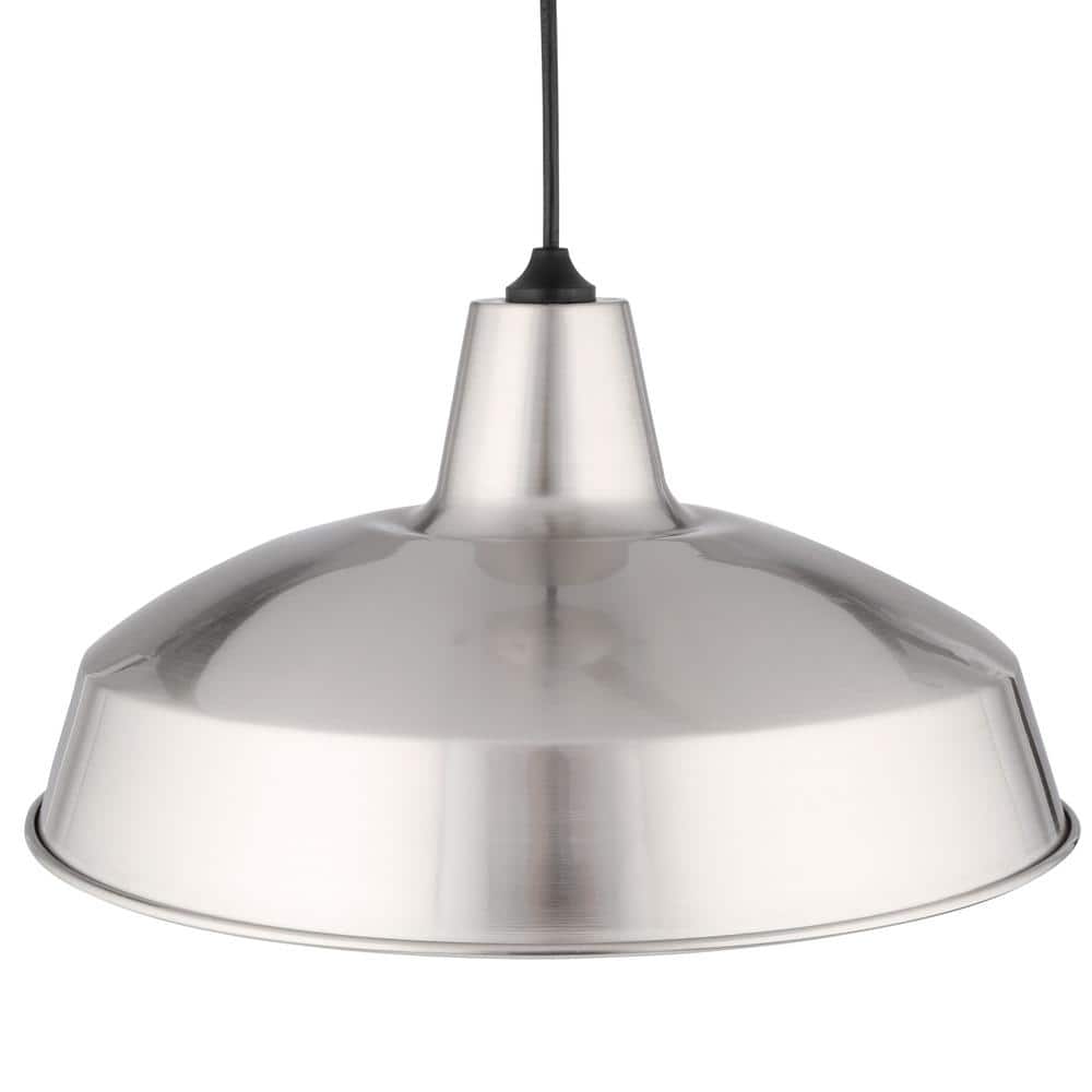 Brushed Nickel Industrial Warehouse Pendant Light