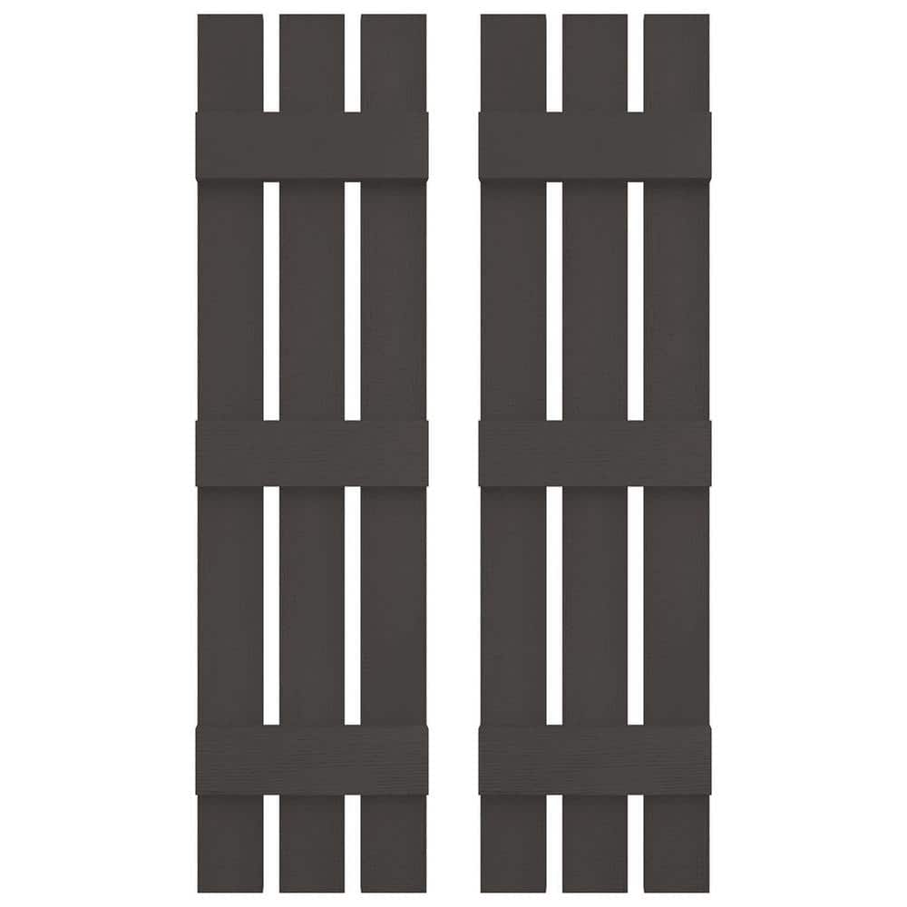 12 in. W x 67 in. H Vinyl Exterior Spaced Board and Batten Shutters Pair in Tuxedo Grey price history on PriceWatchPro