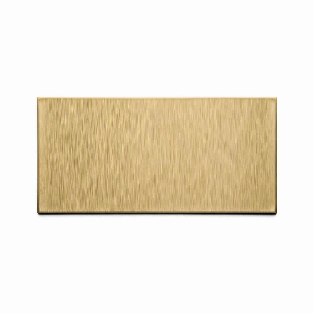 Champagne Short Grain 3" x 6" Peel and Stick Metal Backsplash Tiles