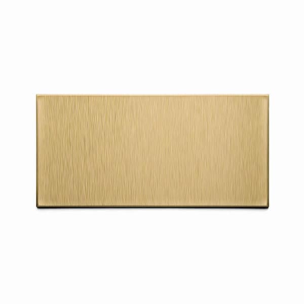 Aspect Short Grain 6 in. x 3 in. Brushed Champagne Metal Decorative Wall Tile (8-Pack)