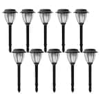 Hampton Bay Solar Black LED Path Light (10-Pack)-91910 - The Home Depot