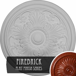 5/8 in. x 16-7/8 in. x 16-7/8 in. Polyurethane Vienna Ceiling Medallion, Hand-Painted Firebrick