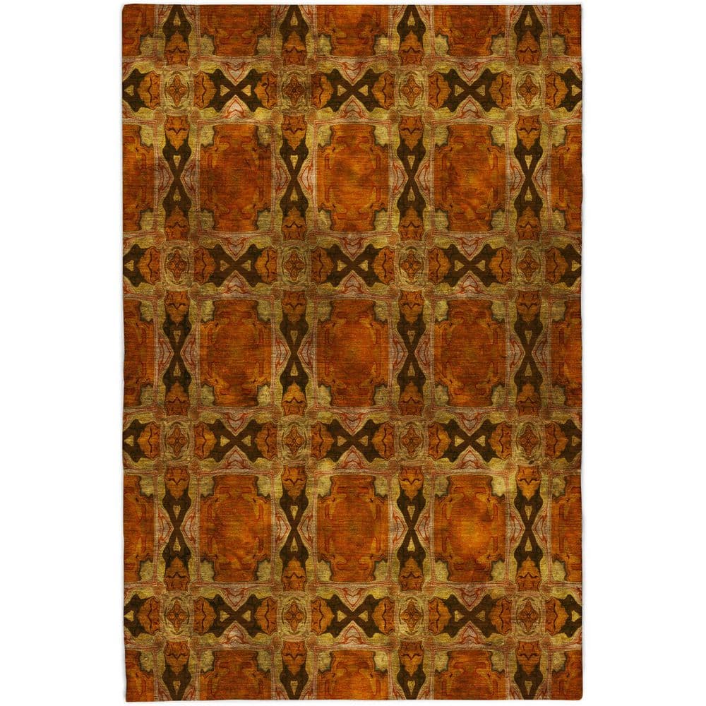 Dream Shag Premium Machine Washable Abstract ADS564 Paprika 10 ft. x 14 ft. Area Rug price history on PriceWatchPro