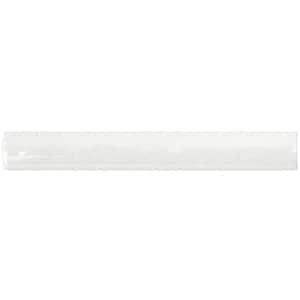Angela Harris White 1 in. x 8 in. Polished Ceramic Wall Pencil Liner Tile