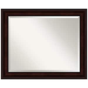 Coffee Bean Brown 33 in. H x 27 in. W Framed Wall Mirror