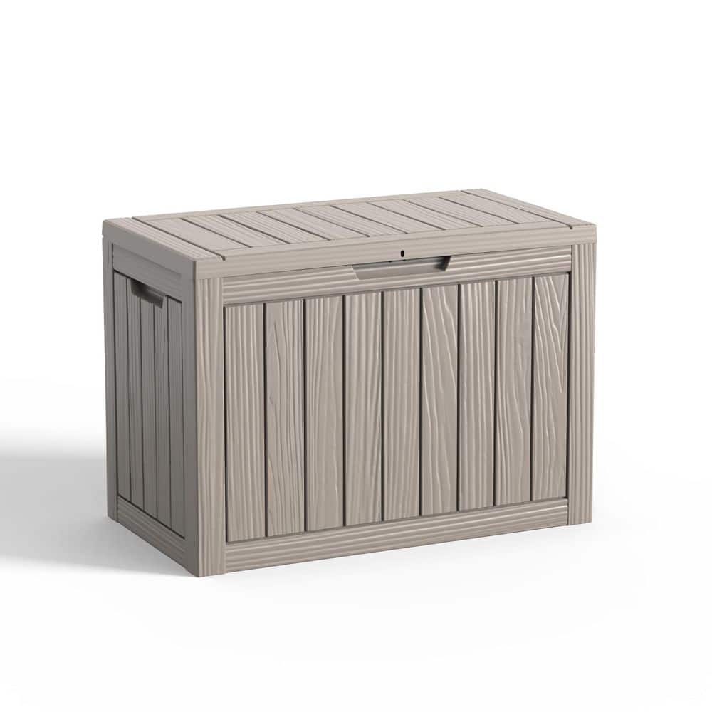 50 gal. Gray Resin Outdoor Storage Deck Box For Patio Furniture and Supplies