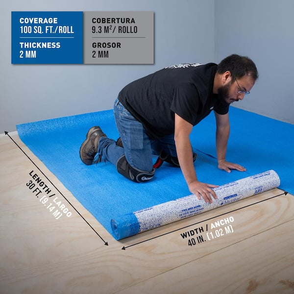 AirGuard 100 sq. ft. 40 in. x 30 ft. x 2 mm 5-in-1 Underlayment with Microban for Laminate and Engineered Wood Floors