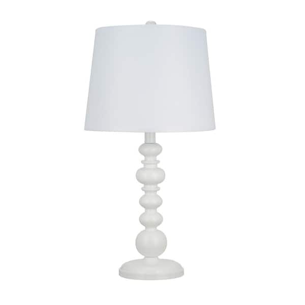 Glossy White Farmhouse Table Lamp, Farmhouse Chic Table Lamps