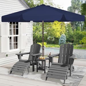 10 ft. Steel Market Crank and Tilt Outdoor Patio Umbrella in Navy