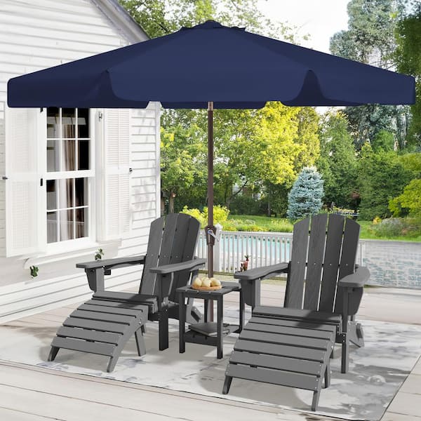 JEAREY 10 ft. Steel Market Crank and Tilt Outdoor Patio Umbrella in Navy