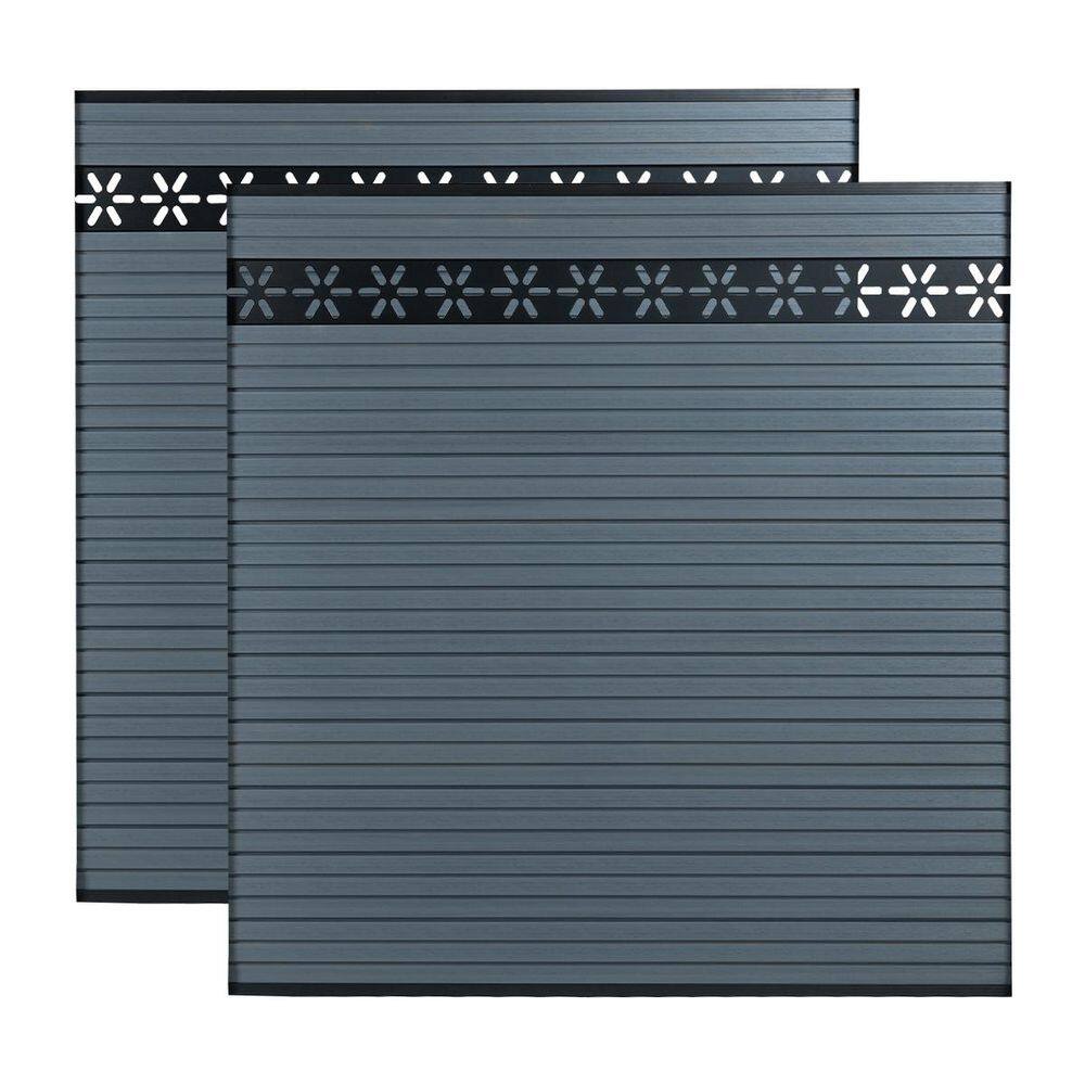 Durable Outdoor 5.9 ft. H x 5.9 ft. W Grey Yard Composite Fence Panels Carved Hollow Privacy Panel (2 Sets) price history on PriceWatchPro
