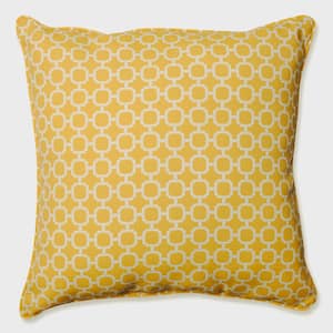 Yellow Square Outdoor Square Throw Pillow