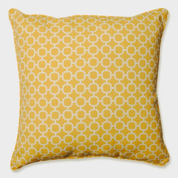 Pillow Perfect Yellow Square Outdoor Square Throw Pillow
