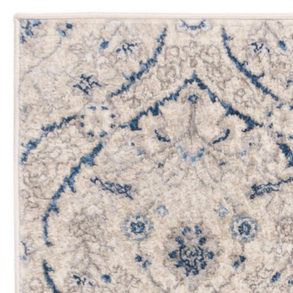 Elegant Gray Synthetic 4' x 6' Hand-Knotted Area Rug