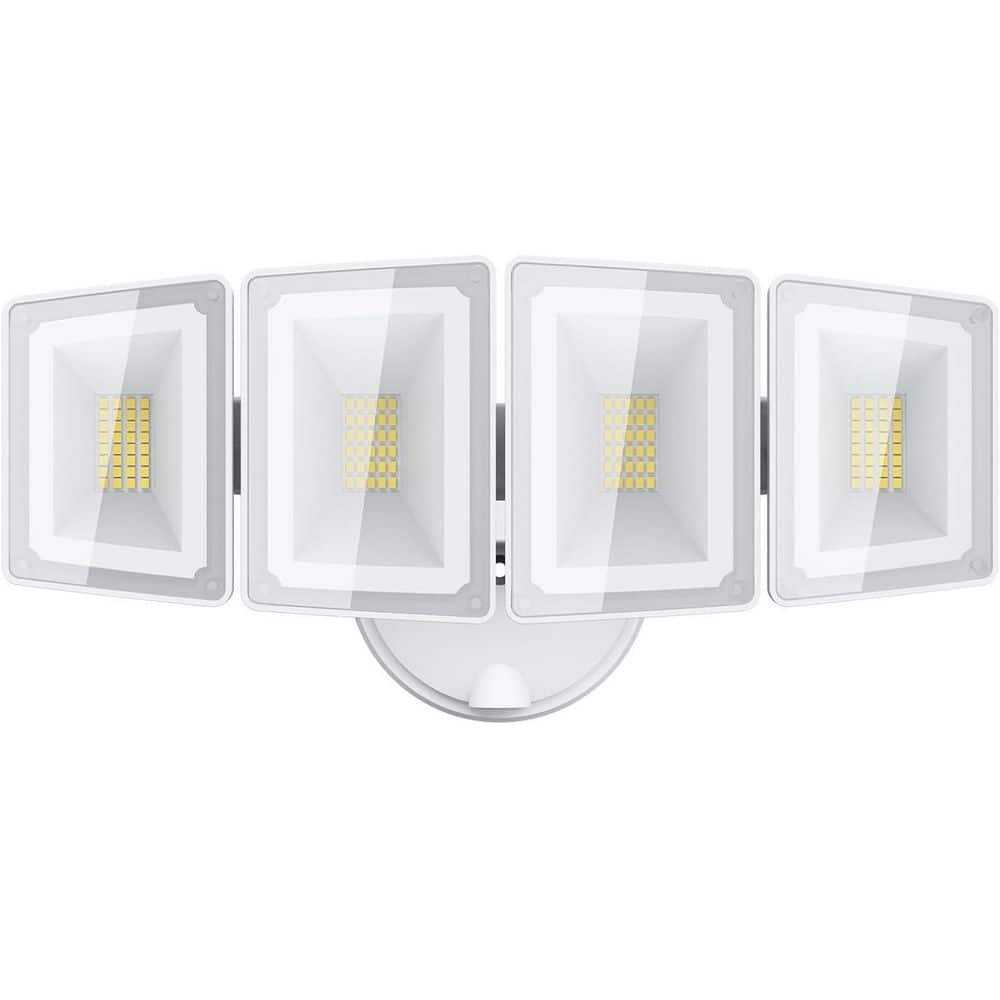 100W White Integrated LED 4-Head Adjustable Flood Light 10000 Lumen Switch Controlled, Outdoor Security 5000K Daylight price history on PriceWatchPro