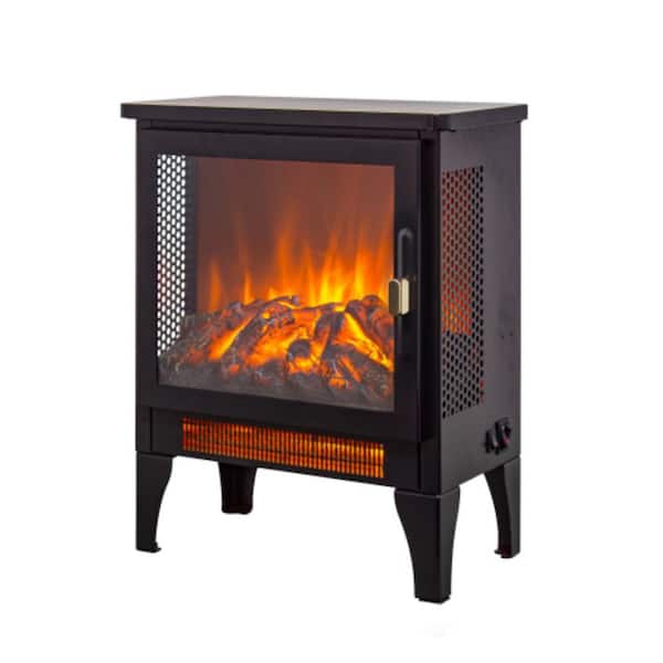 17 in. Ventless Electric Fireplace Insert with 3D Flame Effect in Black