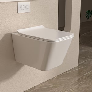 One-Piece Wall Hung Bidet Toilet with Soft-Close Seat in White