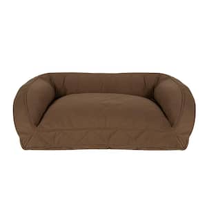 Small/Medium Chocolate Orthopedic Quilted Microfiber Bolster Bed