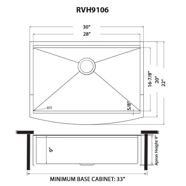 Ruvati 30-Inch Apron-Front Farmhouse Kitchen Sink - Copper Tone Matte Bronze Stainless Steel Single Bowl - RVH9660CP