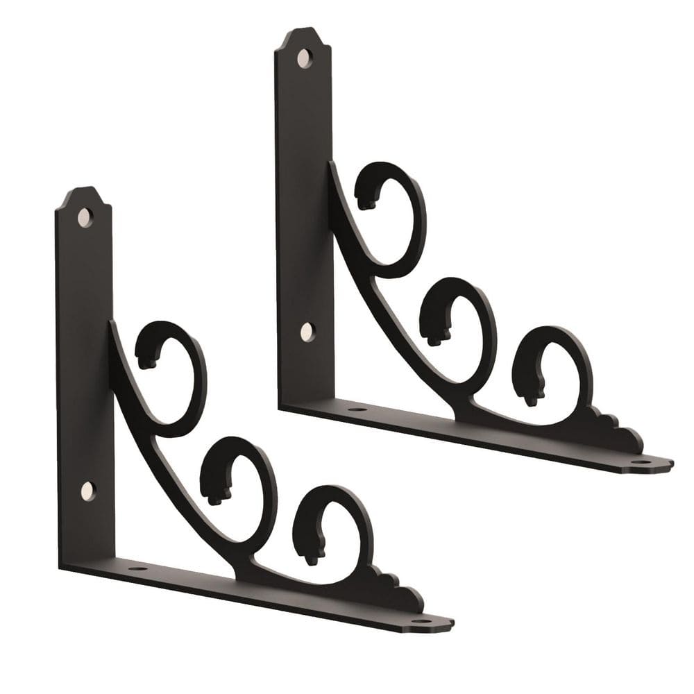 8-10 in. L Shelf Brackets Heavy Duty Metal Decorative Rustic Wall Floating Shelf Supports Black 6-Pack price history on PriceWatchPro