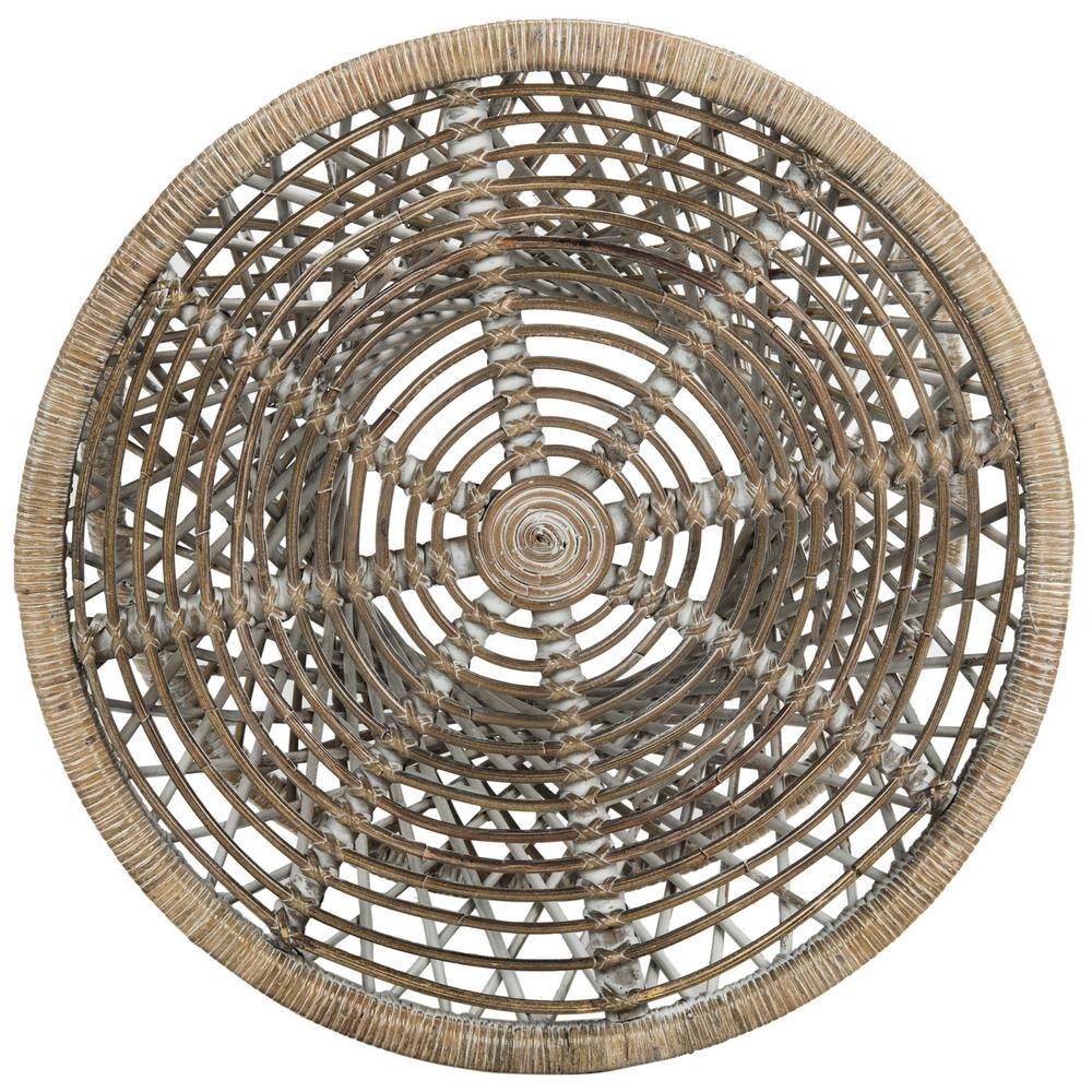 24" Transitional Gray Round Wood Accent Table