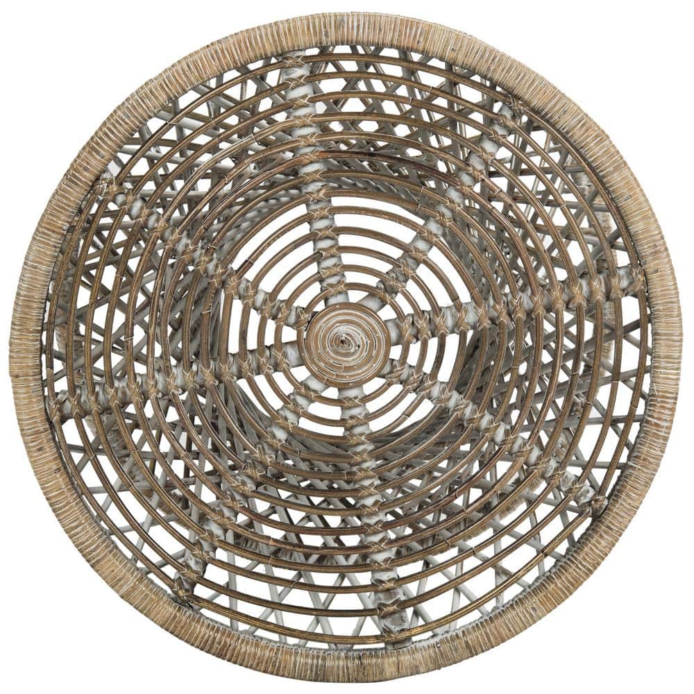 24" Transitional Gray Round Wood Accent Table