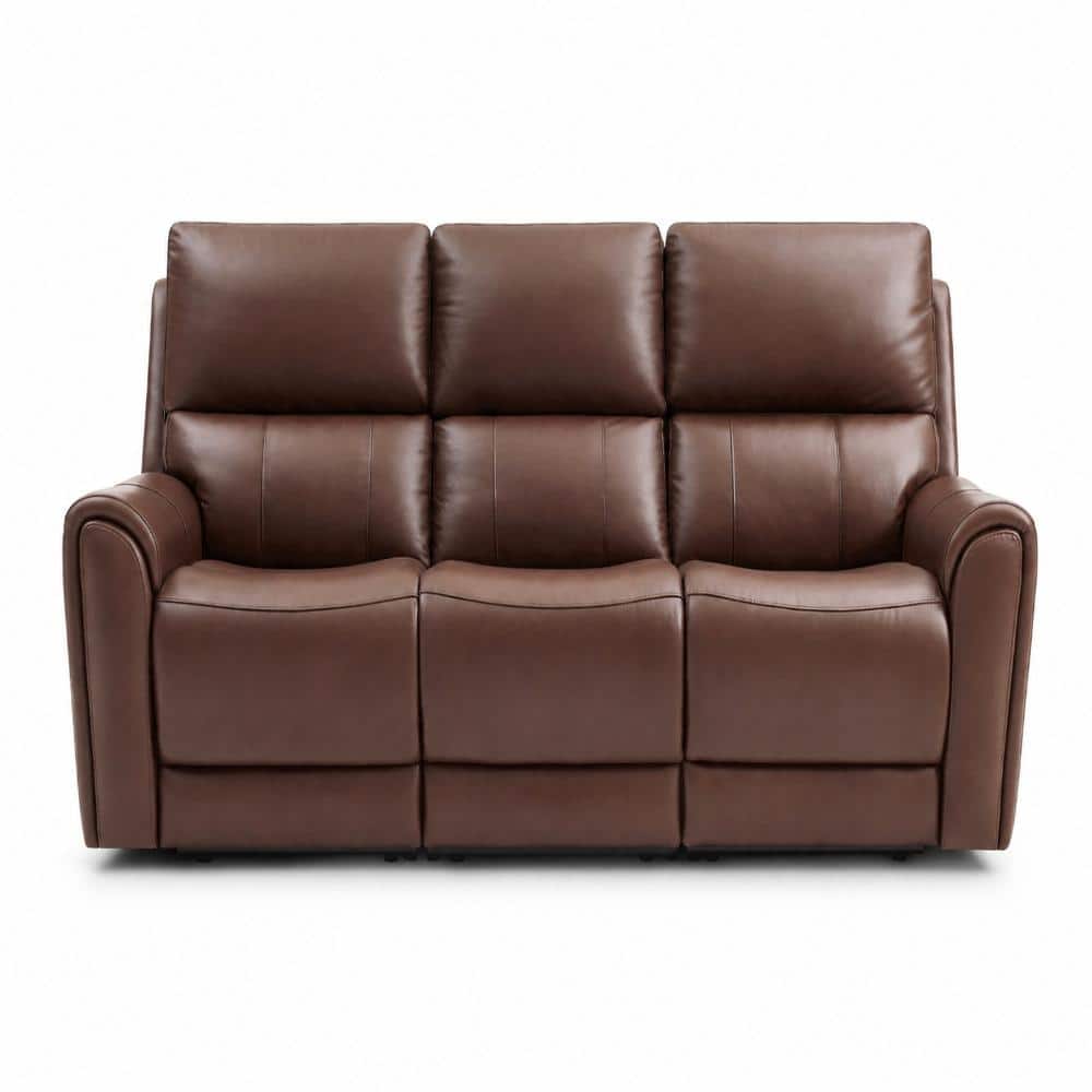 87 in. Top Grain Leather Triple Power Sofa with Zero Gravity, Drop-Down Table & Pop-Out Cup Holders, Dark Brown price history on PriceWatchPro