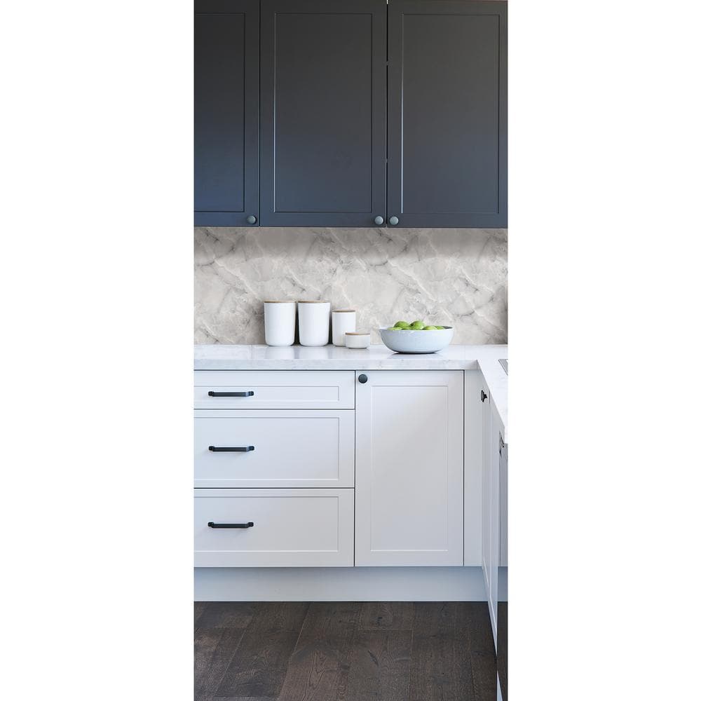 Danby Light Grey Marble Peel and Stick Wallpaper