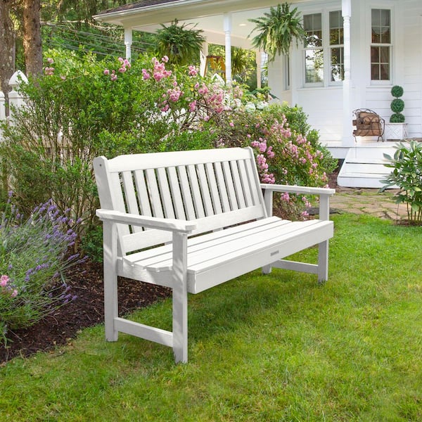 Highwood Lehigh 5 ft. 2-Person White Recycled Plastic Outdoor
