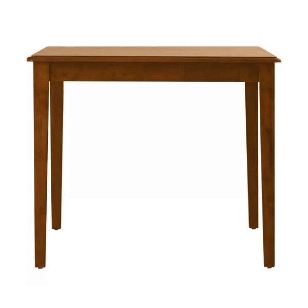 Benjara 35 in. L Rectangular Rich Walnut Brown Wood Tapered Legs