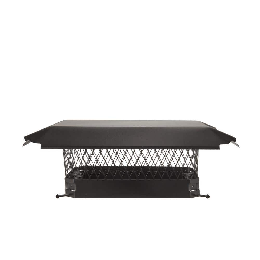 HY-C 16 in. x 12 in. Bolt-On Single Flue Chimney Cap in Black Galvanized Steel