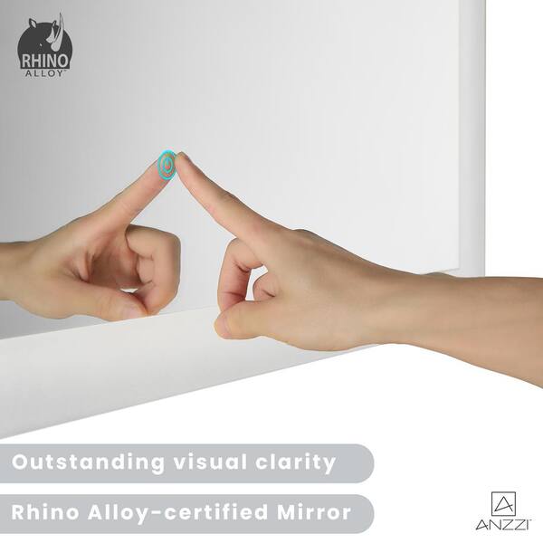 ANZZI Neptune 39 in. W x 30 in. H Frameless Rectangular LED