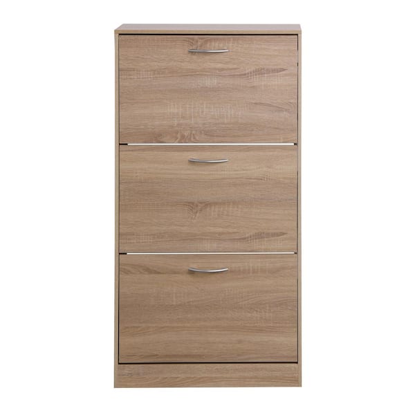 23.6 in. W x 9.44 in. D x 47.2 in. H Brown Linen Cabinet 3-Drawer Shoe ...