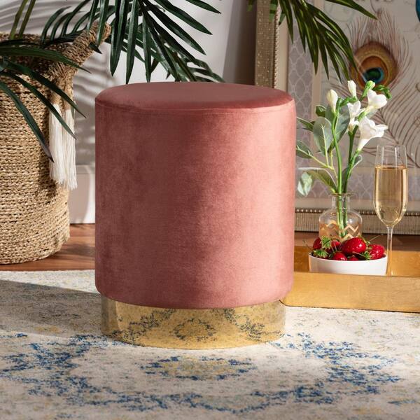 Blush and gold ottoman discount