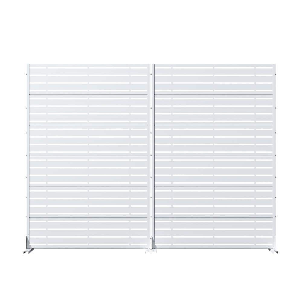 47 in. W x 72 in. H White Metal Freestanding Outdoor Privacy Screen Weather Resistant Decorative Privacy Fence (2-Pack) price history on PriceWatchPro