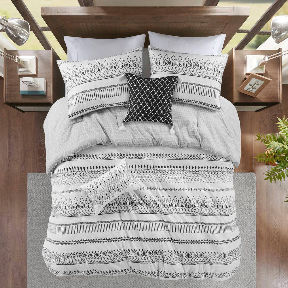 King Blue Microfiber Reversible Comforter Set with Decorative Pillows
