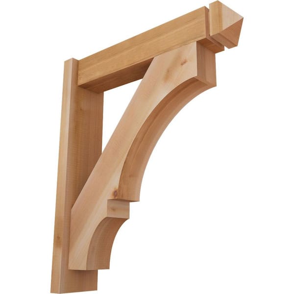 Ekena Millwork 6 in. x 28 in. x 24 in. Western Red Cedar Balboa Arts and Crafts Smooth Outlooker