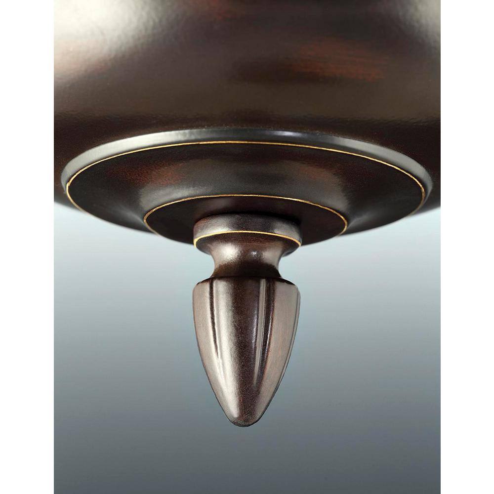Antique Bronze Flush Mount Ceiling Light with Clear Seeded Glass