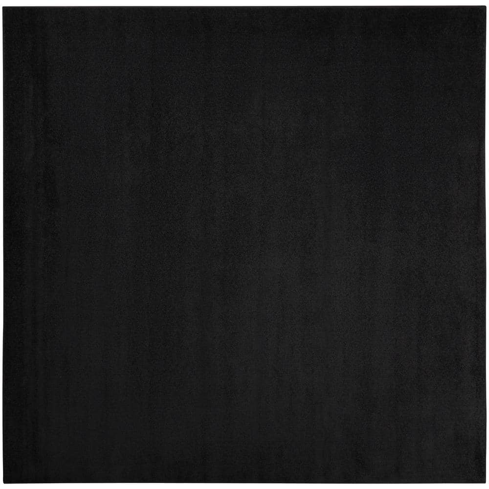 Nourison Essentials 9 ft. x 9 ft. Black Square Solid Contemporary