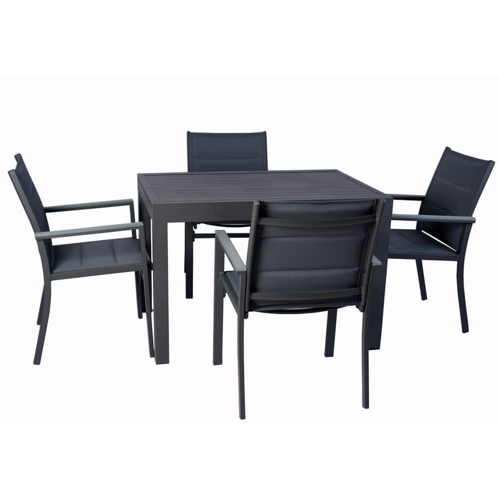 Kozyard Dark Gray Aluminum Expandable Patio Dining Table