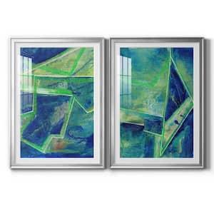 Geometric in Cool I by Wexford Homes 2 Pieces Framed Abstract Paper Art Print 30.5 in. x 42.5 in.